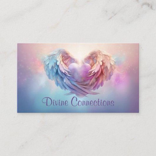 天使の翼が優しくハートを抱く 名刺 (正面)