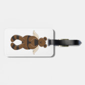 天使の翼でかわいい茶色のテディベア ラゲッジタグ (裏面横)