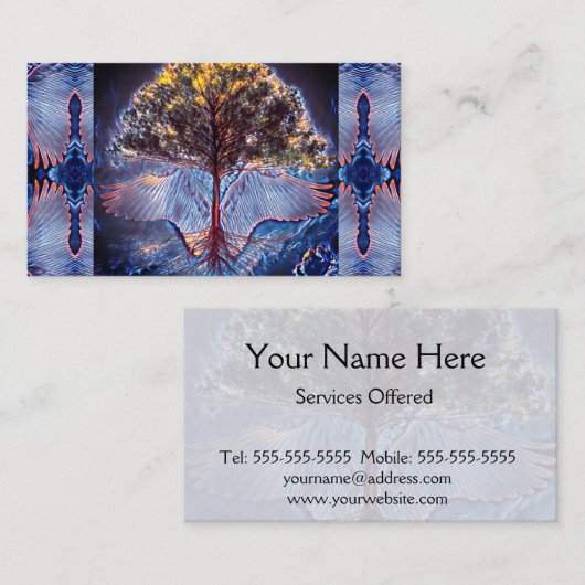 天使の翼との静まる生命の樹 名刺 (正面/裏面)