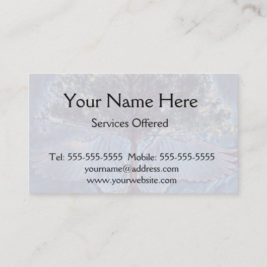 天使の翼との静まる生命の樹 名刺 (裏面)