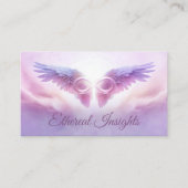 天使の翼とインフィニティシンボル – 優しいパステル 名刺 (正面)