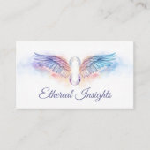 天使の翼とインフィニティシンボル – 水彩画 名刺 (正面)