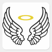 天使の翼とハロー スクエアシール (正面)