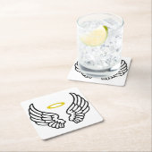 天使の翼とハロー スクエアペーパーコースター (インサイチュ)