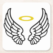 天使の翼とハロー スクエアペーパーコースター (正面)