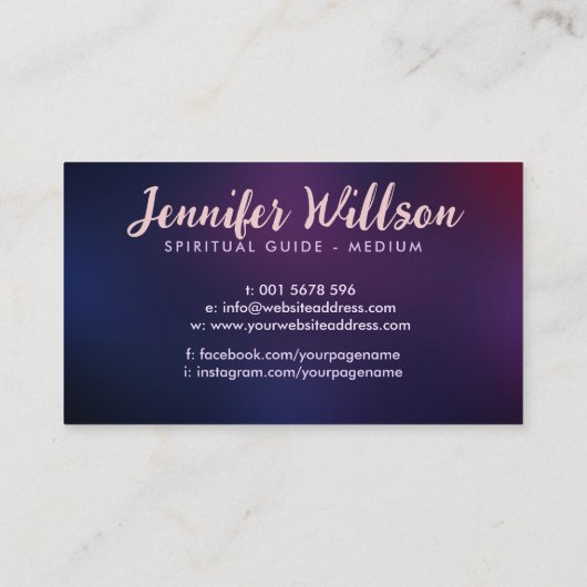 天使の翼と無限大のシンボル 名刺 (裏面)