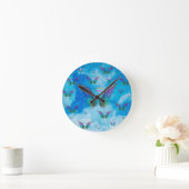 天使の翼と雲 ラウンド壁時計 (ホーム)