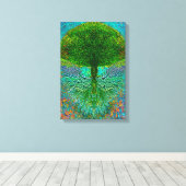 天使の翼のある命の木 キャンバスプリント (インサイチュ (ウッドフロア))