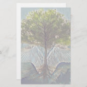 天使の翼のある命の木 便箋 (正面/裏面)