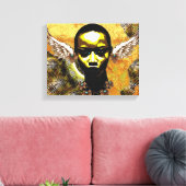 天使の翼のある耳を持つアフリカの部族の女性 キャンバスプリント (インサイチュ (リビング))