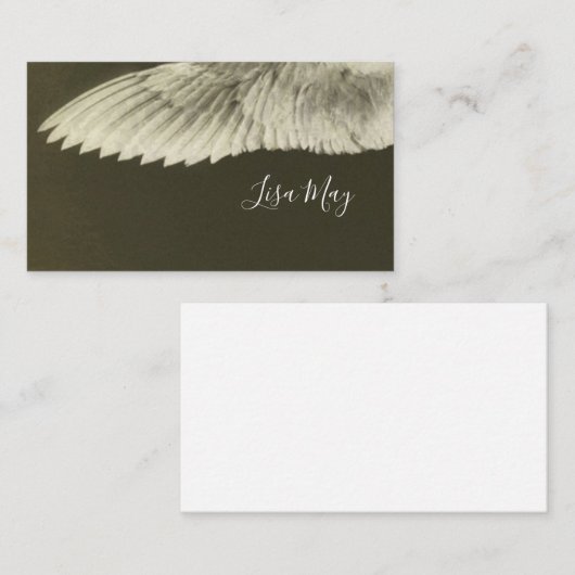 天使の翼のセピア色のグランジな名刺 名刺 (正面/裏面)