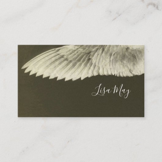 天使の翼のセピア色のグランジな名刺 名刺 (正面)