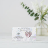 天使の翼のピンクのリボンの名刺の平和 名刺 (スタンド正面)