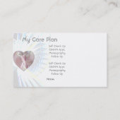 天使の翼のピンクのリボンの名刺の平和 名刺 (裏面)