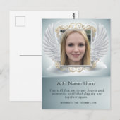 天使の翼のフレーム 記念写真 ポストカード (正面/裏面)