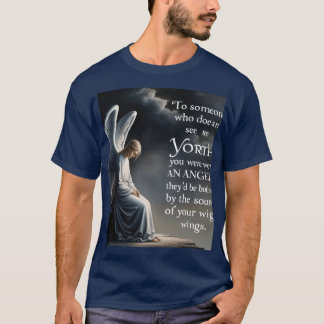 *「天使の翼の価値 – 感動的引用文アート」* Tシャツ