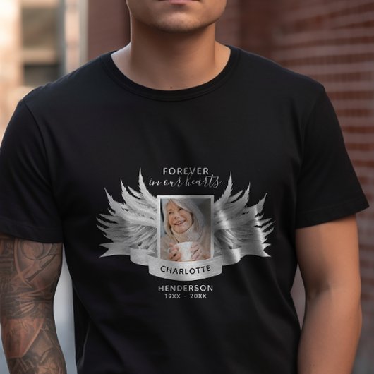 天使の翼の写真 愛する人の思い出 葬儀/追悼 Tシャツ