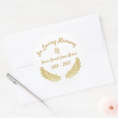 天使の翼の愛する金ゴールドの記憶で ラウンドシール (封筒)