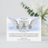 天使の翼の葬儀写真ありがとうカード (スタンド正面)