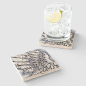 天使の翼の銀 ストーンコースター (横)