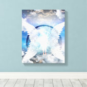 天使の翼の間の人間の魂 キャンバスプリント (インサイチュ (ウッドフロア))