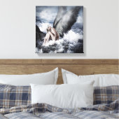 天使の翼を持つ美しい金髪の女性 キャンバスプリント (インサイチュ (寝室))