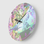 天使の翼アメジスト結晶抽象芸術フラクタル ラージ壁時計 (傾斜)