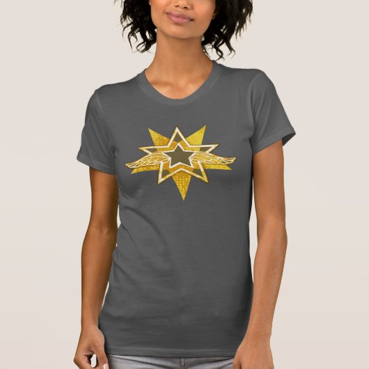 天使の翼ゴールデンスターTシャツ Tシャツ (正面)