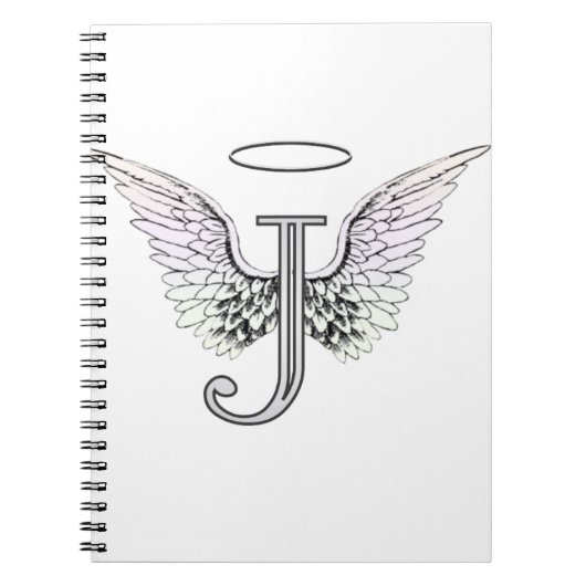 天使の翼及びハローの手紙Jの最初のモノグラム ノートブック (正面)