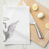 天使の翼及びハローの手紙Sの最初のモノグラム キッチンタオル (四つ折り)