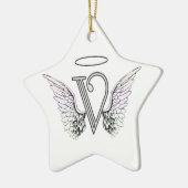 天使の翼及びハローの手紙Vの最初のモノグラム セラミックオーナメント (左)