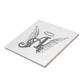 天使の翼及びハローの最初のモノグラムに文字を入れて下さい タイル (側面)