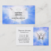 天使の翼、ハローの雲が付いている最初のモノグラムC 名刺 (正面/裏面)