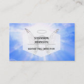 天使の翼、ハローの雲が付いている最初のモノグラムC 名刺 (正面)