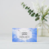 天使の翼、ハローの雲が付いている最初のモノグラムC 名刺 (スタンド正面)