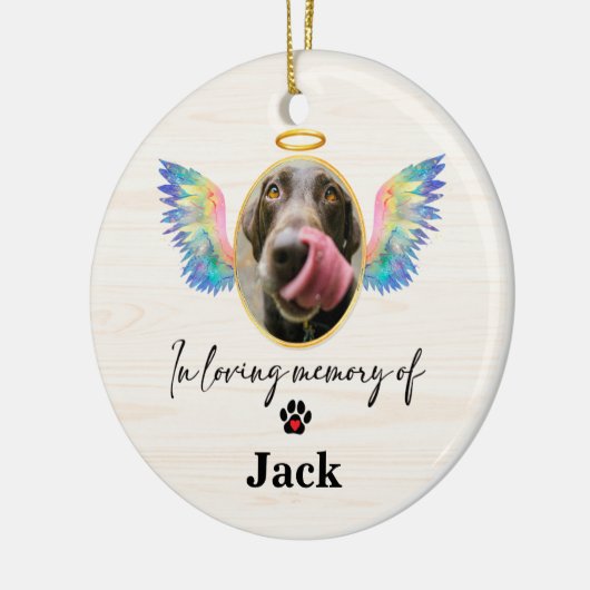 天使の翼 愛犬メモリアル セラミックオーナメント (左)