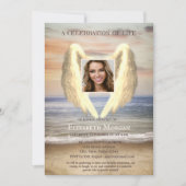 天使の翼 海岸 フォト 生命の祝祭 招待状 (正面)