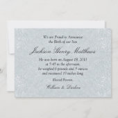 天使の翼 誕生のお知らせ 招待状 (裏面)