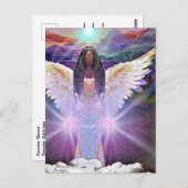 天使の花のシンボル黒女神アート ポストカード (正面/裏面)