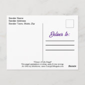 天使の花のシンボル黒女神アート ポストカード (裏面)