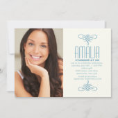 天使の衣服のペイズリーの写真の招待状 招待状 (正面)