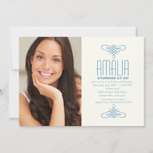 天使の衣服のペイズリーの写真の招待状 招待状 (正面)