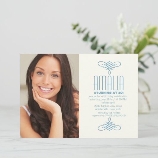 天使の衣服のペイズリーの写真の招待状 招待状 (スタンド正面)