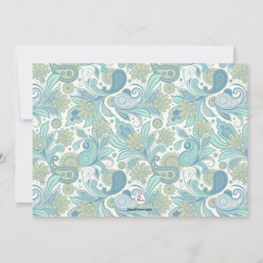 天使の衣服のペイズリーの写真の招待状 招待状 (裏面)
