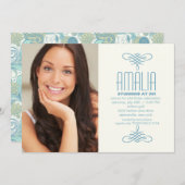 天使の衣服のペイズリーの写真の招待状 招待状 (正面/裏面)