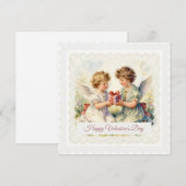 天使の贈り物 - ヴィクトリアン風バレンタインデー シーズンカード (正面/裏面)