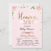 天使の赤ちゃん女の子の招待状 招待状 (正面)