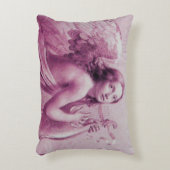 天使の遊ライラが雲の上でピンク アクセントクッション (正面(垂直))