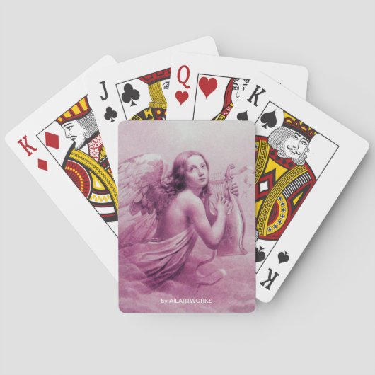 天使の遊ライラが雲の上でピンク トランプ (裏面)