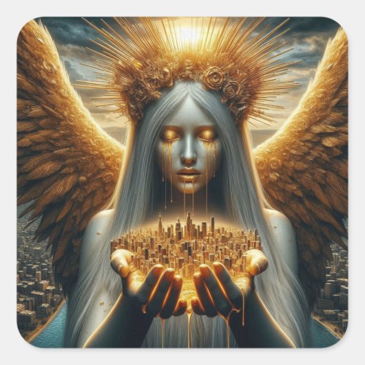 天使の都のための涙 スクエアシール (正面)